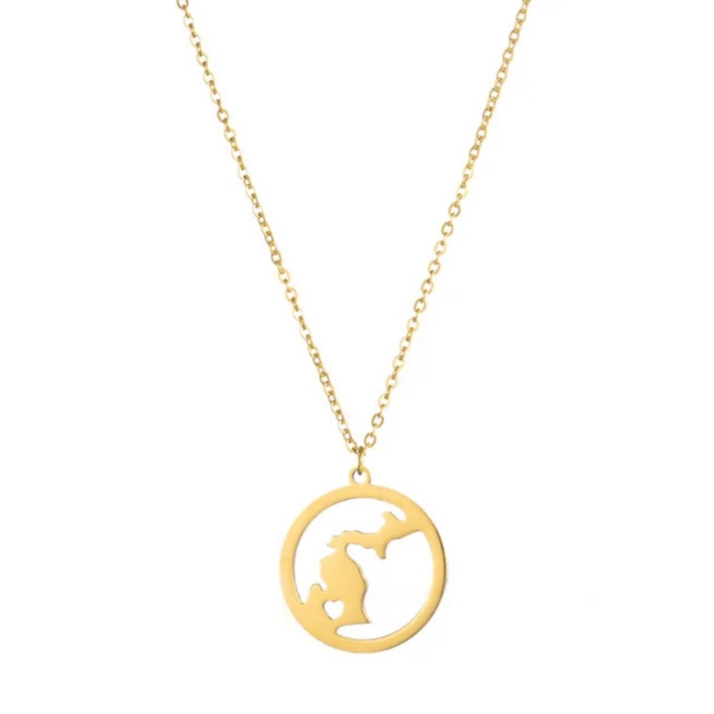 Gold Michigan charm